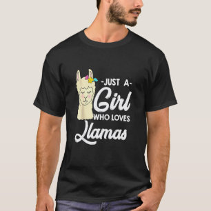 T-shirt Une fille qui aime les lamas drôles d'alpacas