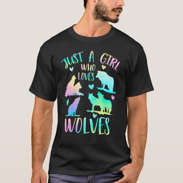 T-shirt une fille qui aime les loups (Devant)