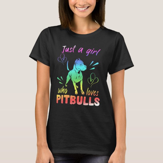 T-shirt Une fille qui aime les Pitbulls (Devant)