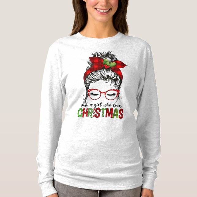 T-shirt Une fille qui aime Noël (Devant)