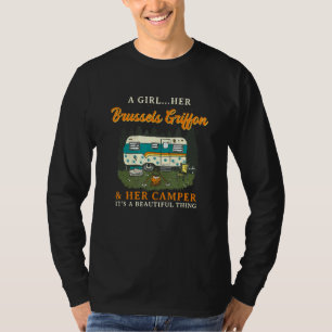 T-shirt Une Fille Son Griffon Bruxelles Et Son Camper Brus