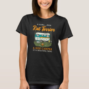 T-shirt Une Fille Son Rat Terrier Et Son Camper Rattie Cam