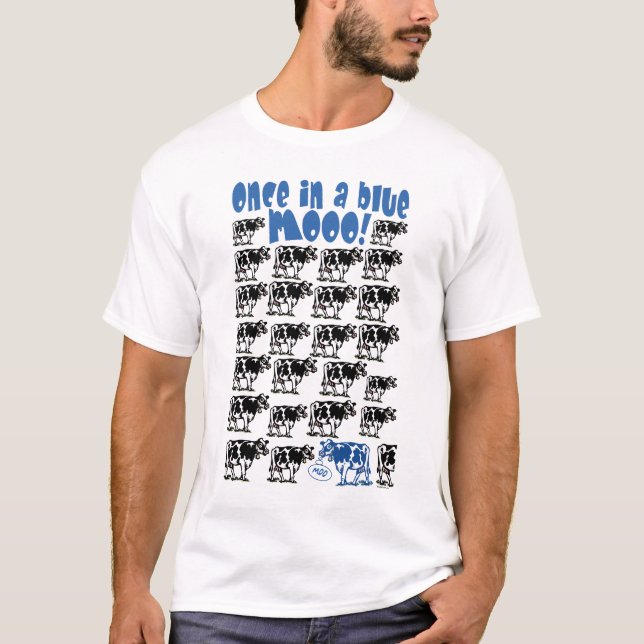 T-shirt Une fois dans une lune bleue de MOO (Devant)
