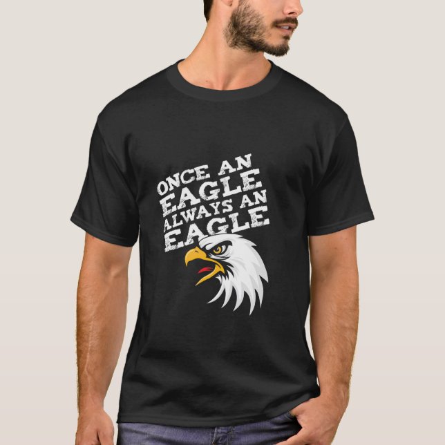 T-shirt Une Fois Un Aigle Toujours Une École D'Aigle Espri (Devant)