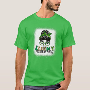 T-shirt Une infirmière en pédiatrie chanceuse St patrick b