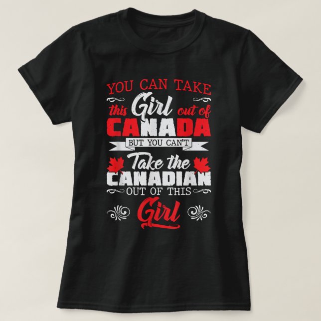 T-shirt Une jeune Canadienne des racines canadiennes fière (Design devant)