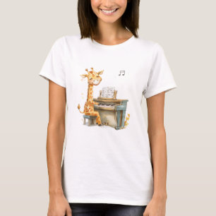 T-shirt Une Jolie Giraffe Bébé Joue La Guitare