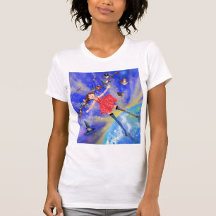 T-shirt Une joyeuse fille aux oiseaux