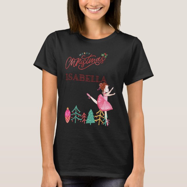 T-shirt Une joyeuse Isabella de Noël (Devant)