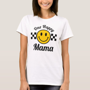 T-shirt Une Joyeuse maman Jaune Sourire visage Anniversair
