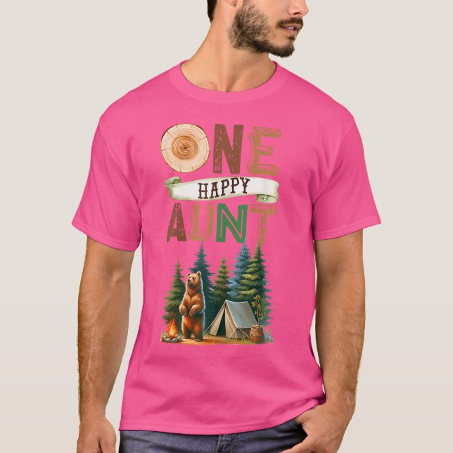 T-shirt Une Joyeuse Tante Camper Premier Anniversaire Camp (Devant)