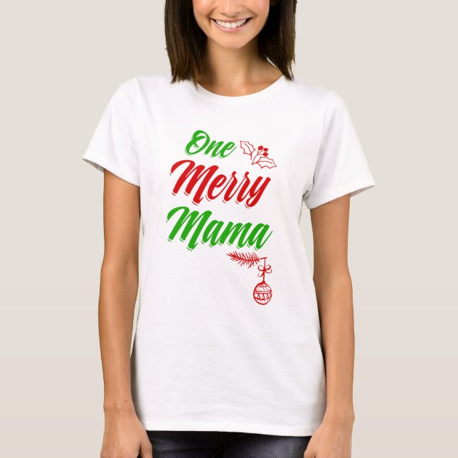 T-shirt Une joyeuses vacances de maman Shirt Christmas Mom (Devant)