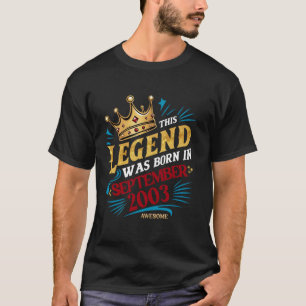 T-shirt Une Légende Est Née En Septembre 2003 Homme Bi