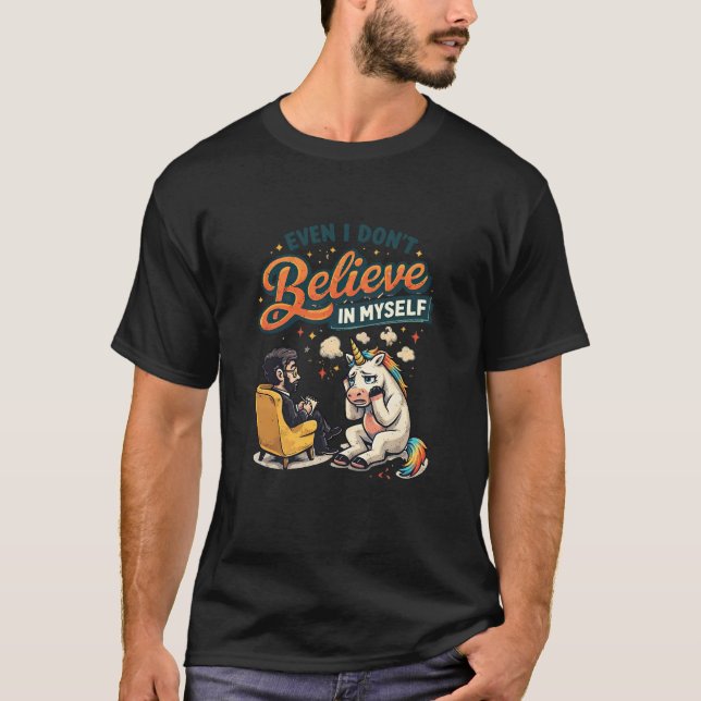 T-shirt Une licorne découragée en thérapie (Devant)
