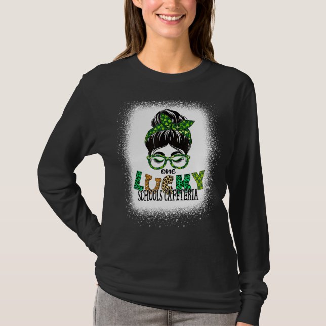 T-shirt Une Lucky Schools Cafeteria Bleached St patrick D (Devant)