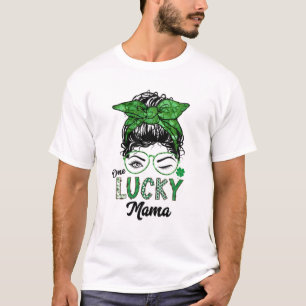 T-shirt Une Mama Chanceuse Saint-Patrick Clin d'oeil Yeux