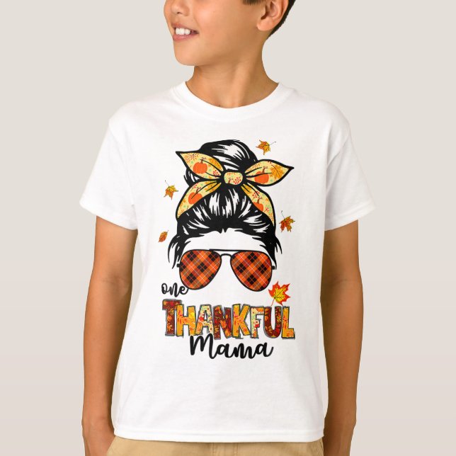 T-shirt Une Mama Gentil Drôle Mâle Mâle Bun Automne Que (Devant)