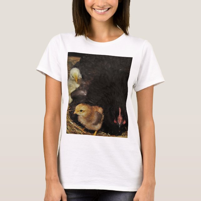 T-shirt Une maman et ses poussins (Devant)