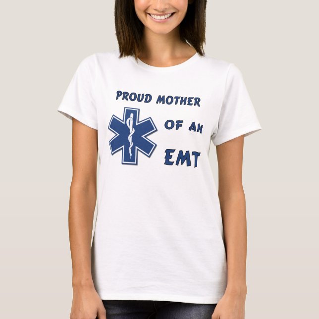 T-shirt Une maman fière d'un EMT (Devant)