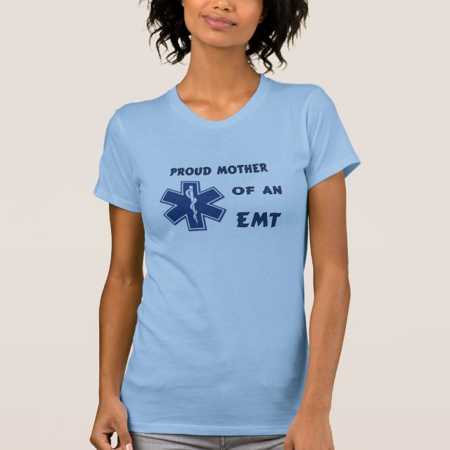 T-shirt Une maman fière d'un EMT (Devant)