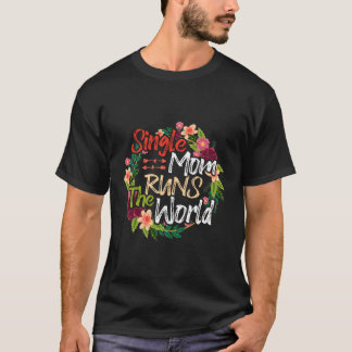 T-shirt Une Maman Mondiale Dirige Le Monde Fleurs Mère Drô