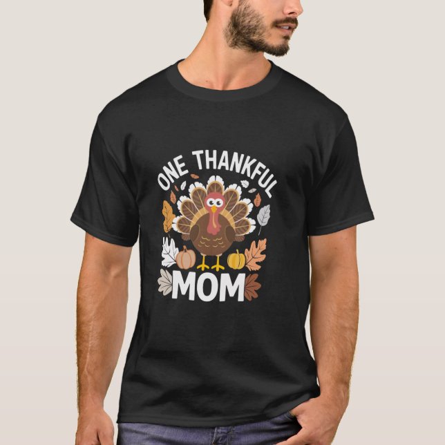 T-shirt Une Maman Remerciée Turquie Automne quitte Citroui (Devant)
