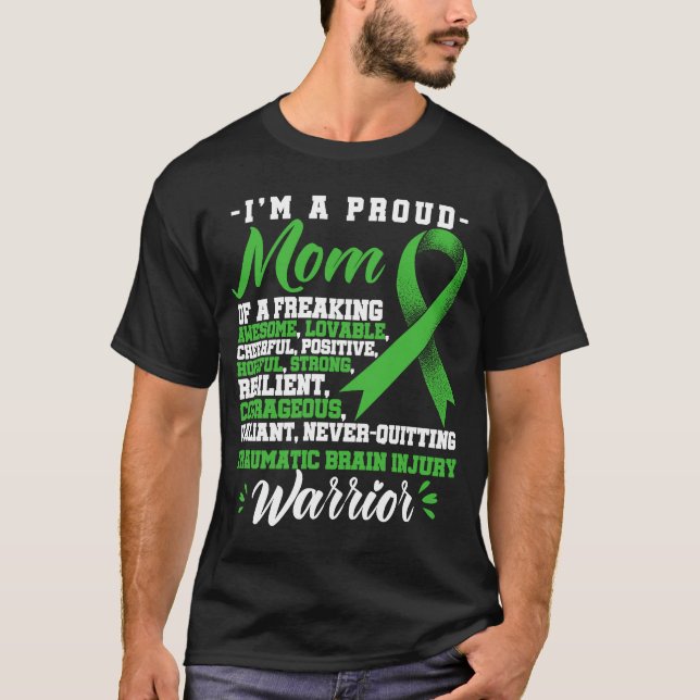 T-shirt Une mère fière traumatisme cérébral blessure TBI g (Devant)