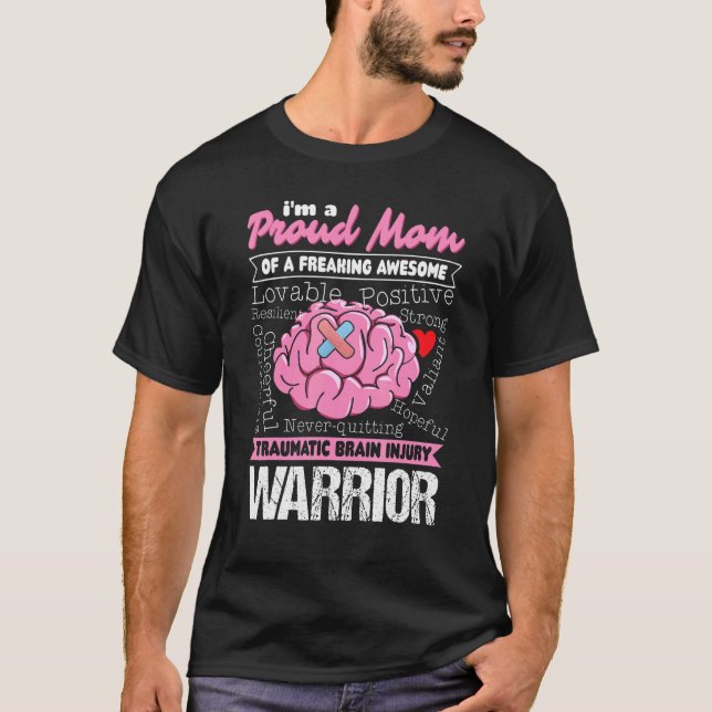 T-shirt Une mère fière traumatisme cérébral blessure TBI g (Devant)