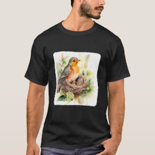 T-shirt Une Mère Oiseau Nourrir Ses Enfants Oiseau Nourrir