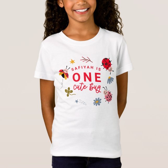 T-Shirt Une mignonne Bug Ladybug Girl Anniversaire (Devant)