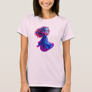 T-shirt Une mignonne petite fille en lévitation.