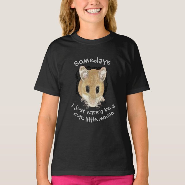 T-shirt Une mignonne souris animale qui regarde dehors Jus (Devant)