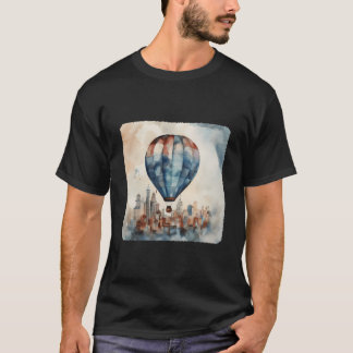 T-shirt Une Montgolfière Flottant Au-Dessus D'une Aventure