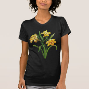 T-shirt Une multitude dorée de jonquilles brodées