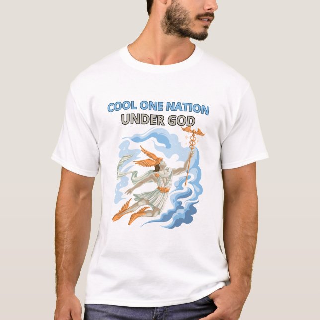 T-shirt Une nation cool sous Dieu (Devant)