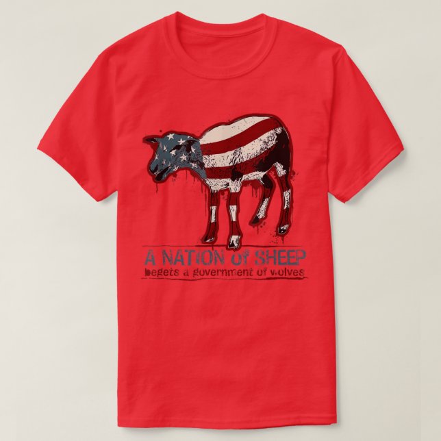 T-shirt Une nation du mouton découvre une application du g (Design devant)