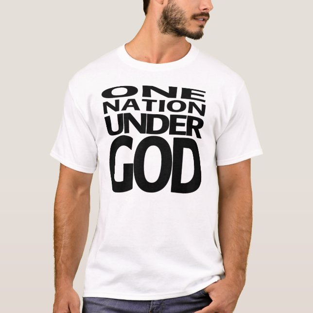 T-shirt Une nation sous Dieu - chemise blanche (Devant)