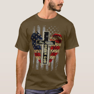 T-shirt Une nation sous Dieu détendue drapeau patriotique