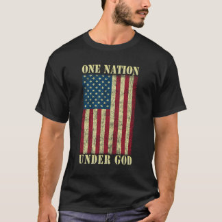 T-shirt Une nation sous Dieu Don 4 juillet Design Usa F
