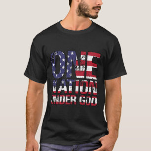 T-shirt Une nation sous Dieu Drapeau 4 juillet Patriotique