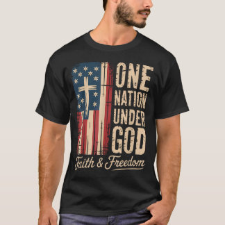 T-shirt Une nation sous Dieu Foi et liberté Américaine