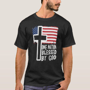 T-shirt une nation sous dieu jésus nous drapeau des chréti