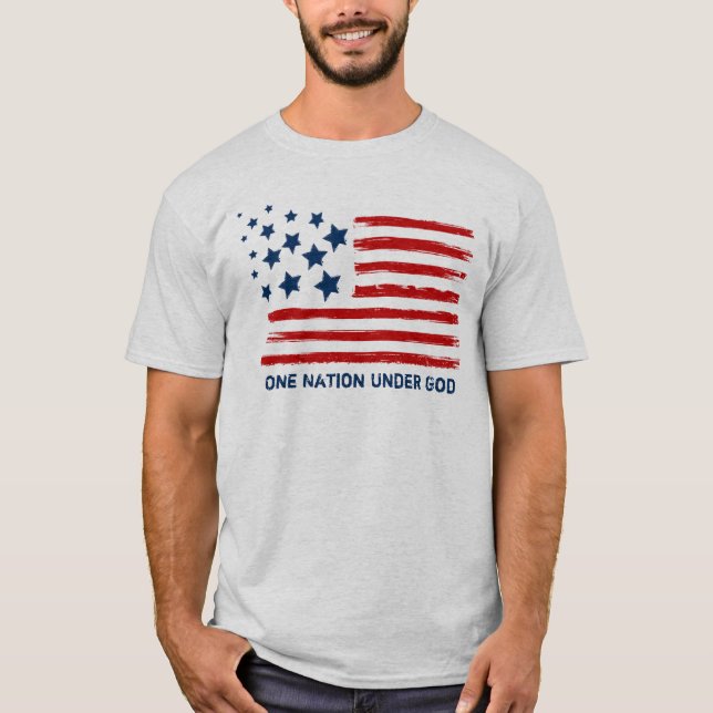 T-shirt Une nation sous Dieu patriotique (Devant)