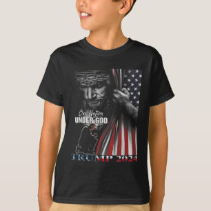 T-shirt Une nation sous Dieu Trump 2024 Dieu Drapeau améri