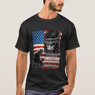 T-shirt Une nation sous Dieu Trump 2024 Dieu drapeau améri