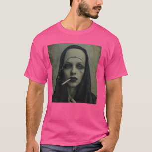 T-shirt Une nonne chaude fume la cigarette, Une nonne rebe