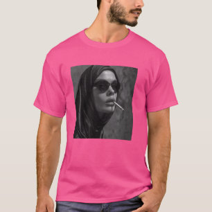 T-shirt Une nonne chaude fume la cigarette, Une nonne rebe