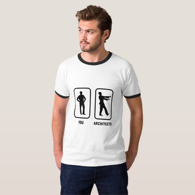 T-shirt Une normale vous contre un zombi d'architecte (Devant entier)