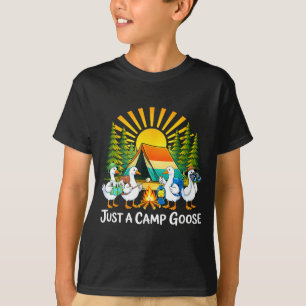 T-shirt Une oie de camping drôle rétro coucher de soleil c