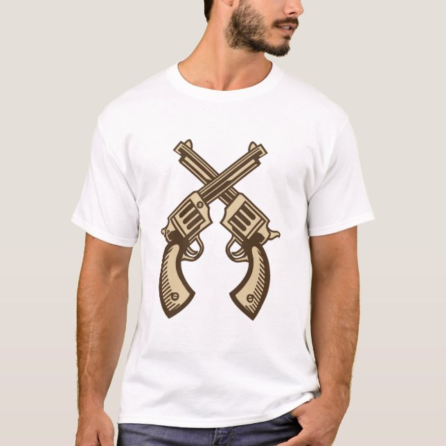 T-shirt Une paire d'armes avec deux fusils croisés Chemise (Devant)